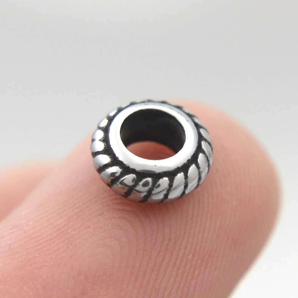 4.0mm Hole 316l Stainless Steel Vintage Spacer Bead Fit Original Charm Leather Bracelet DIY Jewelry Making (Only Bead)
4.0mm Hole 316l Stainless Steel Vintage Spacer Bead Fit Original Charm Leather Bracelet DIY Jewelry Making (Only Bead)