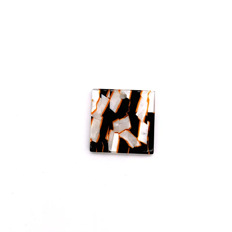 Square Fashion Unique 10pcslot Bright Acetic Acid Imitate Marble Texture Coin-shape Charms for EarringJewelry DIY ET44 (7)