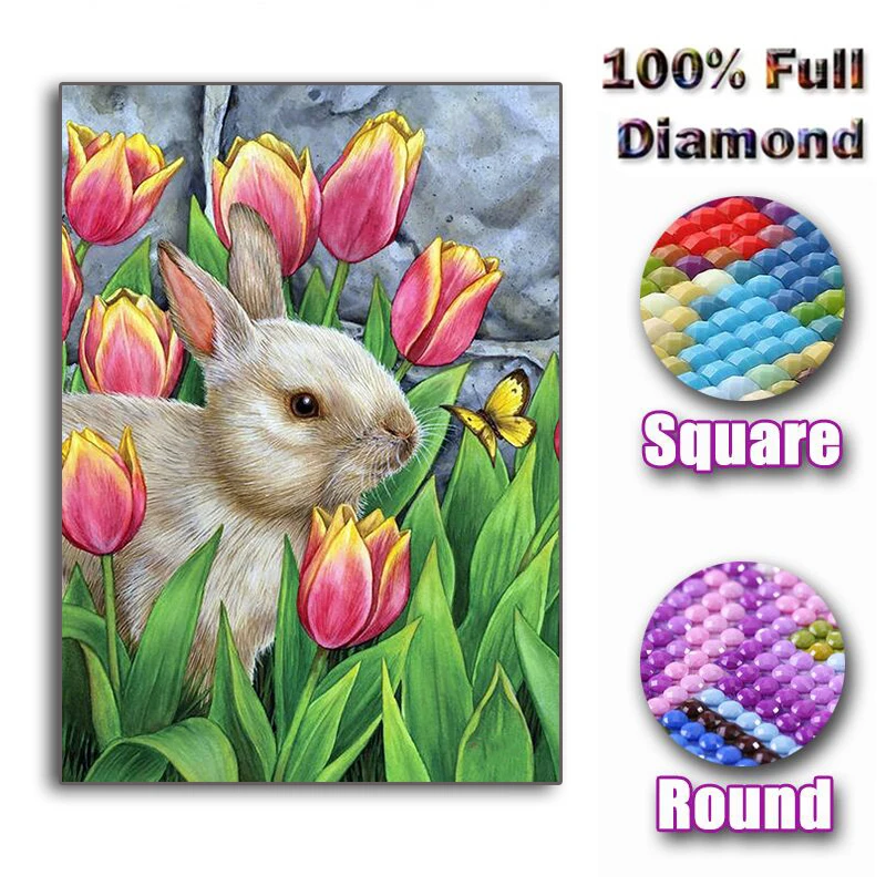 Full Square/Round Drill 5D DIY Diamond Painting "Animal Rabbit & flower" Embroidery Cross Stitch Mosaic Home Decor
Full Square/Round Drill 5D DIY Diamond Painting "Animal Rabbit & flower" Embroidery Cross Stitch Mosaic Home Decor