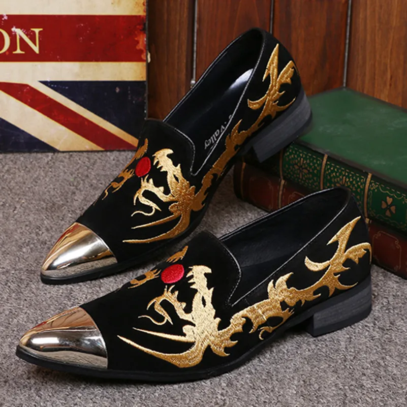 Embroidery Party Shoes Men Spring Autumn Chaussure Homme Western Style Pointed Toe Slip On Mens Loafers Black Nubuck Leather
Embroidery Party Shoes Men Spring Autumn Chaussure Homme Western Style Pointed Toe Slip On Mens Loafers Black Nubuck Leather