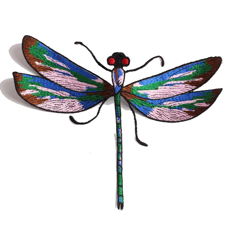 

Big Dragonfly Iron On Patches for Clothing Embroidery Patch Fabric DIY Applique Badges for Clothes Brooch Scrapbooking