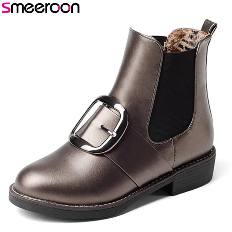 Smeeroon 2018 new fashion autumn winter boots round toe med heels women boots slip on+buckle ankle boots big size 34-43
Smeeroon 2018 new fashion autumn winter boots round toe med heels women boots slip on+buckle ankle boots big size 34-43