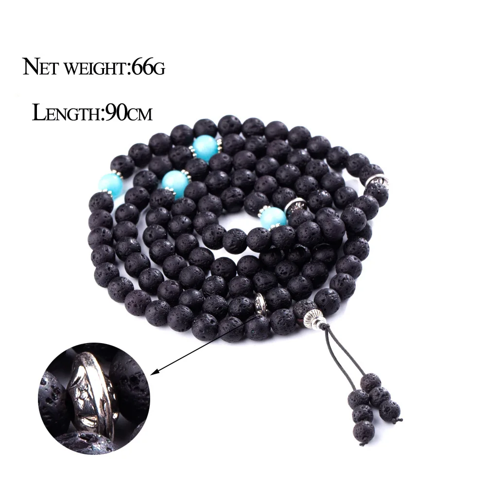 108 Buddhist Prayer Beads 7 Chakra Multilayer Yoga Meditation Mala Healing Lava Rock Diffuser Bracelet Necklace | Украшения и