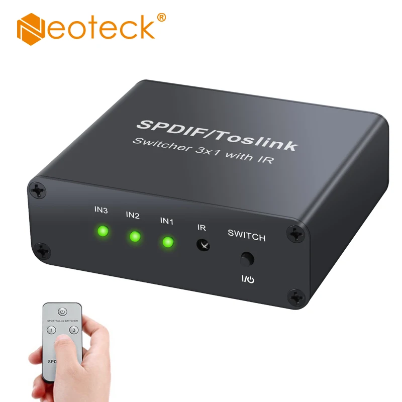 Digital Toslink SPDIF Optical Audio 3x1 Switch With Remote Controller Support Digital DTS 5.1 Audio Switcher Converter
Digital Toslink SPDIF Optical Audio 3x1 Switch With Remote Controller Support Digital DTS 5.1 Audio Switcher Converter