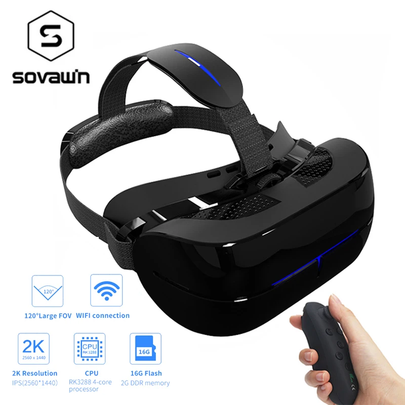Sovawin виртуальной реальности 3D очки VR Шлемы гарнитуры WI FI Bluetooth 2 4 г HDMI К 120 FOV