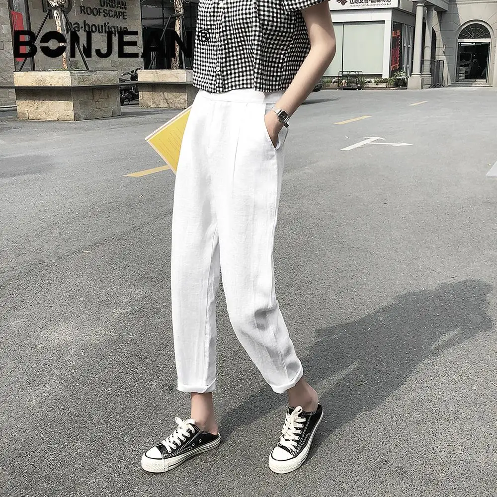 3XL Plus Size Linen Pants Women Pantalones Mujer High Waist Trousers Korean Style Black White Khaki Pants Summer Streetwear Z150
3XL Plus Size Linen Pants Women Pantalones Mujer High Waist Trousers Korean Style Black White Khaki Pants Summer Streetwear Z150