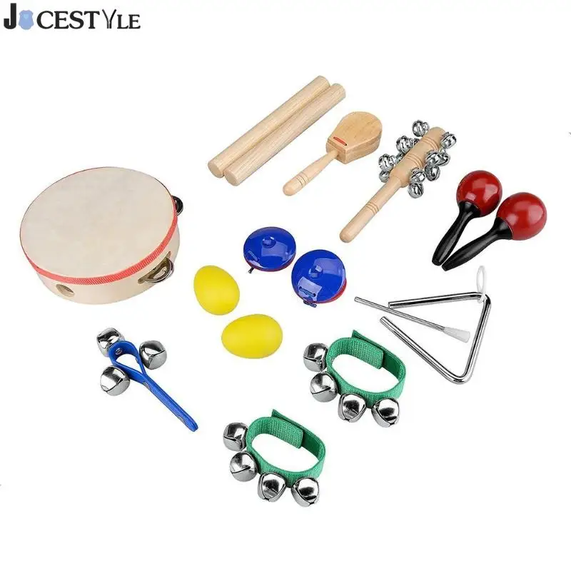 JOCESTYLE 10pcs Percussion Instruments Set Kids Hand Bell Kid Early Education Musical Toys Christmas Gift for Boys Girls 
JOCESTYLE 10pcs Percussion Instruments Set Kids Hand Bell Kid Early Education Musical Toys Christmas Gift for Boys Girls