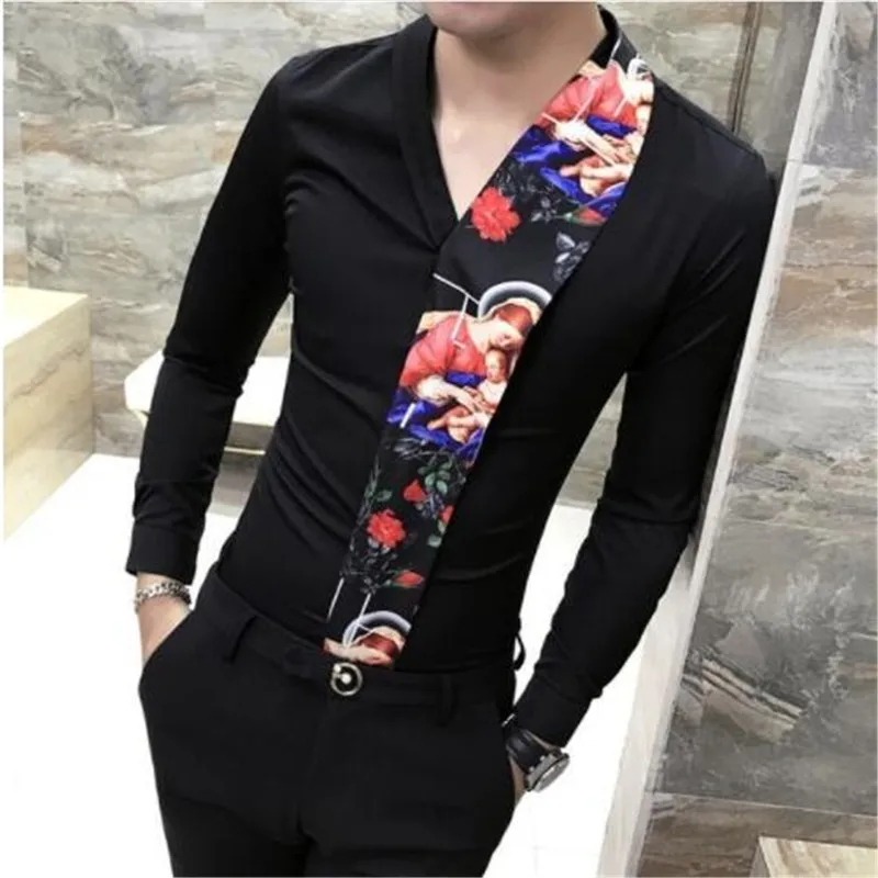 Fashion Splice Flower Shirt Printing Man Camisa Masculina Spring New Pattern Long Sleeve Slim Fit Shirts Nightclub Chemise Homme
Fashion Splice Flower Shirt Printing Man Camisa Masculina Spring New Pattern Long Sleeve Slim Fit Shirts Nightclub Chemise Homme