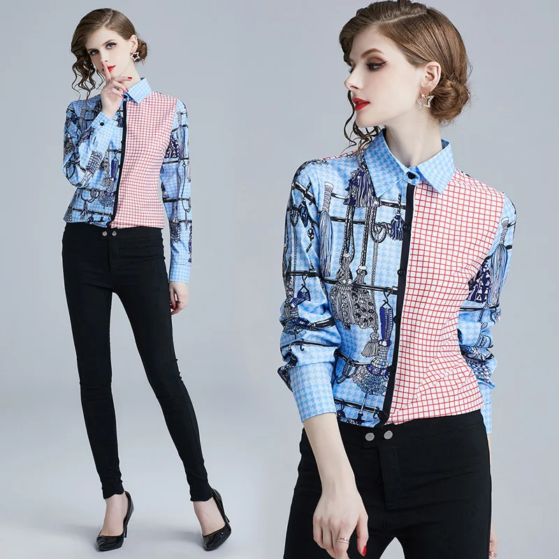 2019 Spring Summer Fall Runway Baroque Floral Print Collar Long Sleeve OL Turn-Down Neck Womens Party Casual Top Shirts Blouse
2019 Spring Summer Fall Runway Baroque Floral Print Collar Long Sleeve OL Turn-Down Neck Womens Party Casual Top Shirts Blouse
