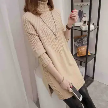 Women Sweater 2019 Autumn winter Warm Turtleneck Pullover knitted sweater Plus velvet Long Sleeve Sweaters Female Jumper Tops
Women Sweater 2019 Autumn winter Warm Turtleneck Pullover knitted sweater Plus velvet Long Sleeve Sweaters Female Jumper Tops