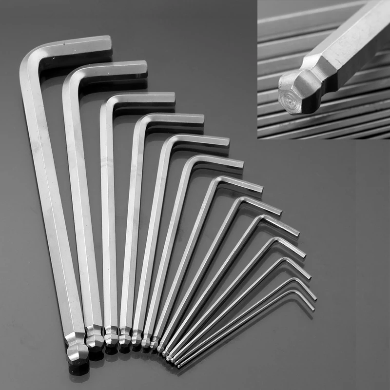 13pcs/set High Toughness Matterial Chrome Ball End Hex Allen Key Wrench Spanner Set 0.05 Inch to 3/8 Inch for Hand Tool Set
13pcs/set High Toughness Matterial Chrome Ball End Hex Allen Key Wrench Spanner Set 0.05 Inch to 3/8 Inch for Hand Tool Set