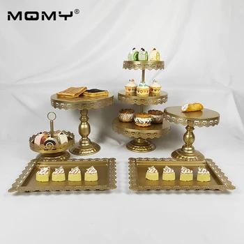Wholesale New Style 6PCS / Set Gold Wedding Dessert Tray Cake Stand Cupcake Pan Cake Display Table Decoration Party Supply
Wholesale New Style 6PCS / Set Gold Wedding Dessert Tray Cake Stand Cupcake Pan Cake Display Table Decoration Party Supply