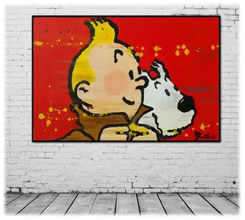 Hand painted graffiti pop art cartons TinTin artworks on canvas for living room of bedroom unframed
Hand painted graffiti pop art cartons TinTin artworks on canvas for living room of bedroom unframed