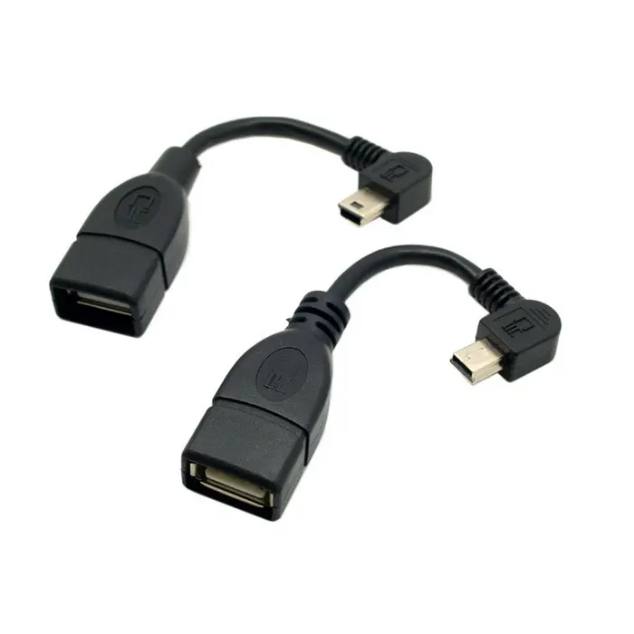 Mini USB 2.0 Type B 90 Degree Left & Right Angled to USB 2.0 Female HOST OTG Cable 10cm 50cm
Mini USB 2.0 Type B 90 Degree Left & Right Angled to USB 2.0 Female HOST OTG Cable 10cm 50cm