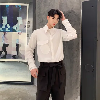Male Fashion Streetwear Hip Hop Party Dress Shirts Men Pocket Design Long Sleeve Casual Loose White Shirt Stage Clothes
Male Fashion Streetwear Hip Hop Party Dress Shirts Men Pocket Design Long Sleeve Casual Loose White Shirt Stage Clothes