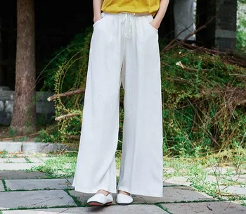 2019 New Summer Women Solid Color Wide Leg Pants Casual Elastic Waist Belt Long Pants Cotton Linen Loose Trousers
2019 New Summer Women Solid Color Wide Leg Pants Casual Elastic Waist Belt Long Pants Cotton Linen Loose Trousers