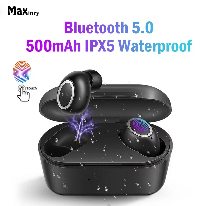 Maxinry TWS 5.0 Bluetooth headphone Waterproof Headset 3D stereo wireless earphone with microphone Mini airbuds earphones
Maxinry TWS 5.0 Bluetooth headphone Waterproof Headset 3D stereo wireless earphone with microphone Mini airbuds earphones