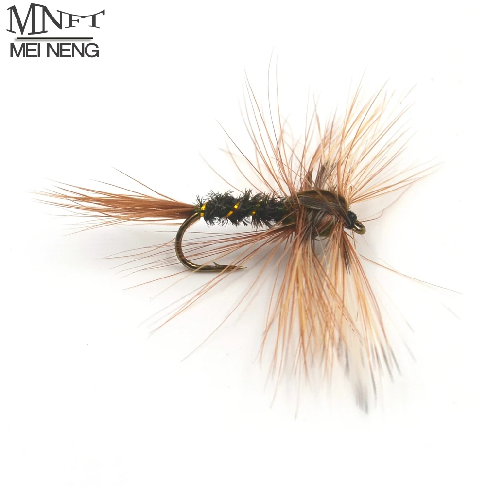 10PCS #10 Black Zebra Mosquito Fly Trout Fishing Dry Flies Fly Fishing Bait flys