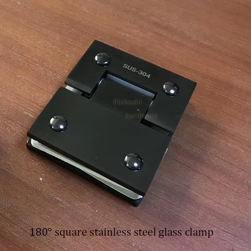 SUS 304 grade bathroom glass door hinge 180 degrees black glass connector, shower hinge door hinge shower folder accessories
SUS 304 grade bathroom glass door hinge 180 degrees black glass connector, shower hinge door hinge shower folder accessories