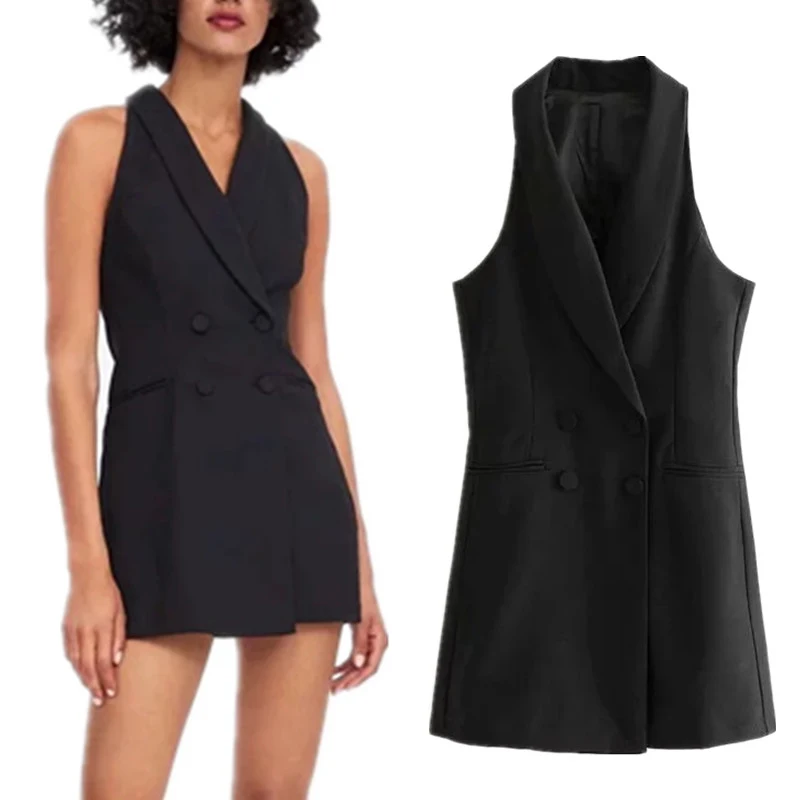 2019 Playsuit England Style Jumpsuit Solid Notched Single Breasted Sleeveless Ompers Womens Playsuit Black Overalls
2019 Playsuit England Style Jumpsuit Solid Notched Single Breasted Sleeveless Ompers Womens Playsuit Black Overalls