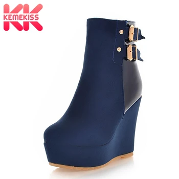 KemeKiss Women High Heel Boots Metal Buckle Zipper Platform Wedges Women Ankle Boots Fahsion Mature Short Botas Size 34-39
KemeKiss Women High Heel Boots Metal Buckle Zipper Platform Wedges Women Ankle Boots Fahsion Mature Short Botas Size 34-39