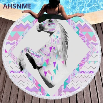 AHSNME Diameter 150cm 3D pattern printing digital Horse blend beach blanket multifunctional blanket Beach towel
AHSNME Diameter 150cm 3D pattern printing digital Horse blend beach blanket multifunctional blanket Beach towel