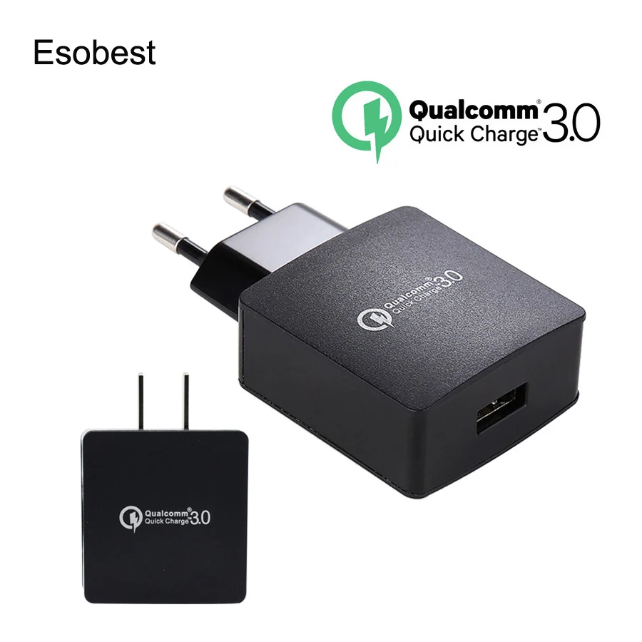 Esobest EU plug QC 3 0 USB настенное зарядное устройство US быстрое для Samsung S6 Edge + Note 5 HTC Sony LG G5