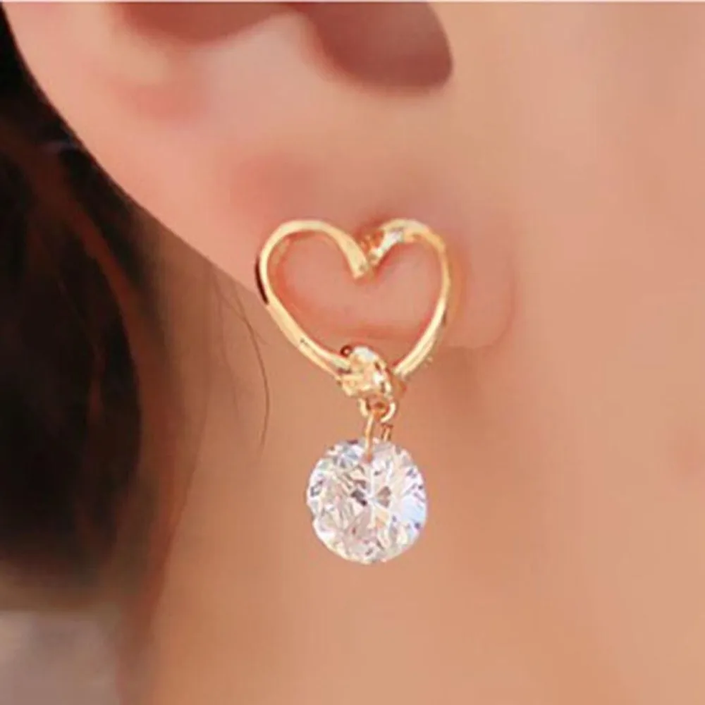 EK634 New Fashion Mujer Boucles d'oreilles Bijoux CZ Zircon Crystal Heart Drop Earrings Women Wedding Jewelry Pendientes Gift
EK634 New Fashion Mujer Boucles d'oreilles Bijoux CZ Zircon Crystal Heart Drop Earrings Women Wedding Jewelry Pendientes Gift