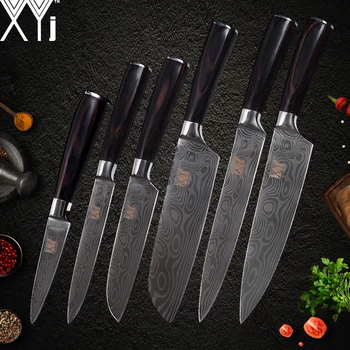 XYj 7cr17 Stainless Steel Kitchen Knife Set Stainless Steel Damascus Pattern Knives Fish Vegetable Slicer Cutter Cooking Tools
XYj 7cr17 Stainless Steel Kitchen Knife Set Stainless Steel Damascus Pattern Knives Fish Vegetable Slicer Cutter Cooking Tools