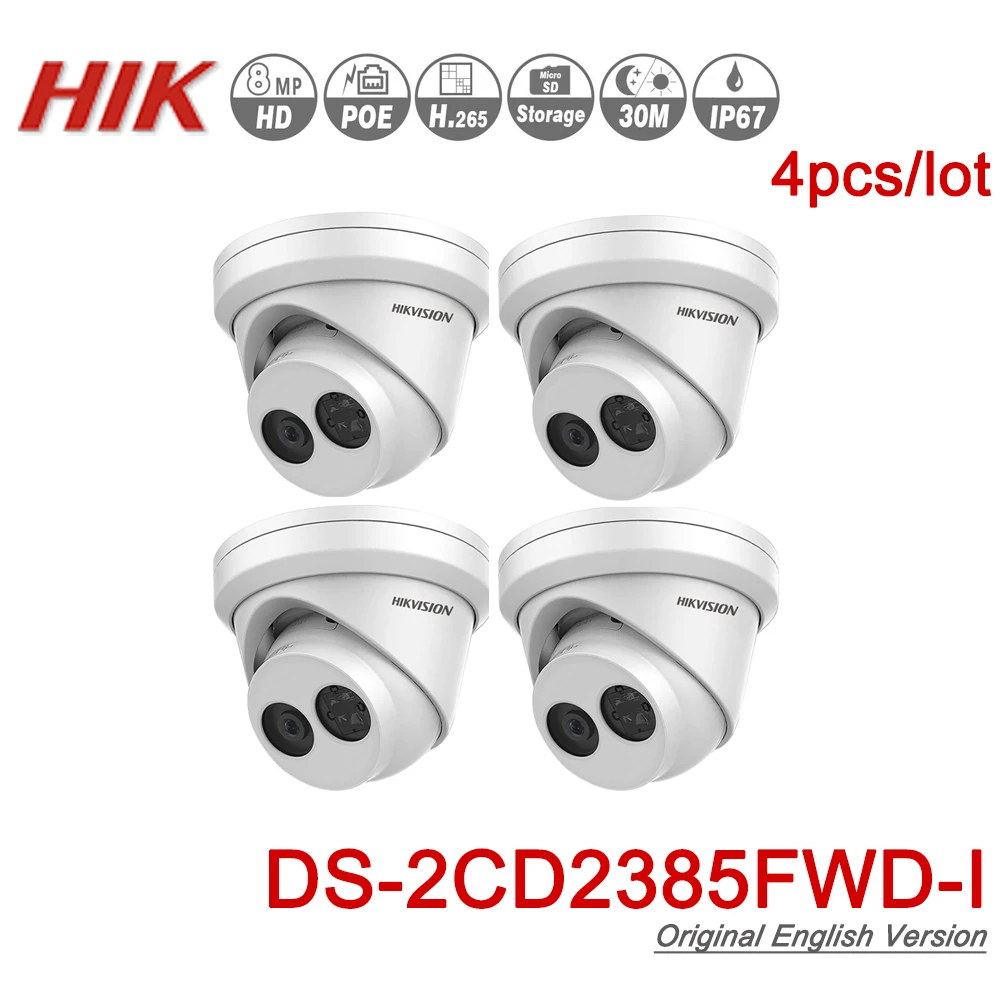 Hikvision Original IP Camera DS-2CD2385FWD-I 8MP Network CCTV Camera H.265 CCTV Security SD Card Slot POE WDR 4pcs/lot
Hikvision Original IP Camera DS-2CD2385FWD-I 8MP Network CCTV Camera H.265 CCTV Security SD Card Slot POE WDR 4pcs/lot