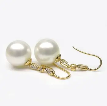 Free Shipping 12.6mm AAA Genuine South Sea White Pearl Diamond Drop Earrings 18K Yellow Gold
Free Shipping 12.6mm AAA Genuine South Sea White Pearl Diamond Drop Earrings 18K Yellow Gold