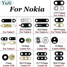 Yuxi Belakang Back Kamera Lensa Kaca Penutup untuk Nokia 5 6 8X5X6X7 3 6.1 7 Plus untuk Nokia Lumia 950 950XL1520 dengan Perekat Stiker(China)