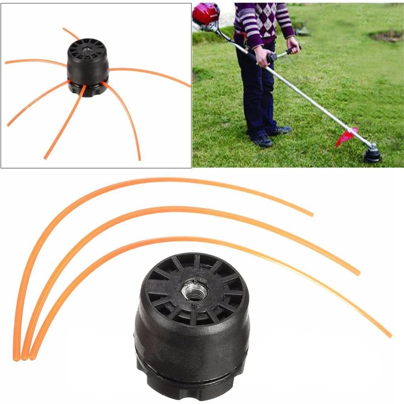 DWZ ABS Plastic Line Trimmer Head with 3 Mowing Ropes Set for Lawn Brush Cutter