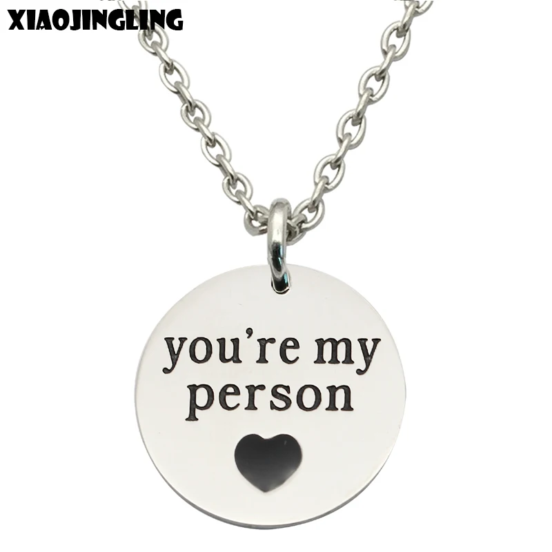 XIAOJINGLING Fashion Jewelry For Women Pendant Necklace You Are My Person Charms Long Chain Necklace 2018 Silver Bijoux Femme
XIAOJINGLING Fashion Jewelry For Women Pendant Necklace You Are My Person Charms Long Chain Necklace 2018 Silver Bijoux Femme
