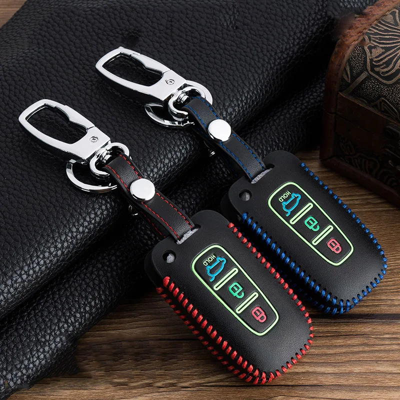 Hand sewing Luminous Leather Cover Smart Key Case for Hyundai Equus Genesis Veloster for KIA Sportage Forte Optima Soul Azera
Hand sewing Luminous Leather Cover Smart Key Case for Hyundai Equus Genesis Veloster for KIA Sportage Forte Optima Soul Azera