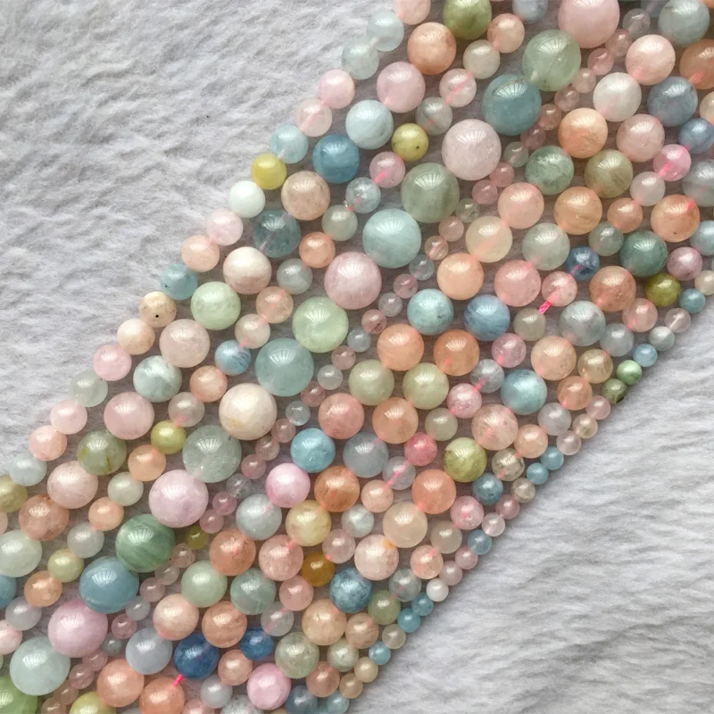 Genuine Natural Multicolour Green Pink Blue Aquamarine Beryl Morganite Round Loose Gemstone Beads 4-12mm 15" 05692
Genuine Natural Multicolour Green Pink Blue Aquamarine Beryl Morganite Round Loose Gemstone Beads 4-12mm 15" 05692