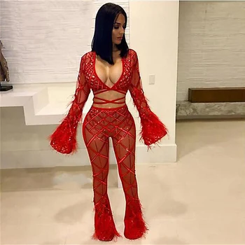 2018 New Arrival Fashion Red Bandage Jumpsuit Summer Fashion Deep V Neck Bodycon Hollow Out Tassel Sexy Evening Party Jumpsuits
2018 New Arrival Fashion Red Bandage Jumpsuit Summer Fashion Deep V Neck Bodycon Hollow Out Tassel Sexy Evening Party Jumpsuits