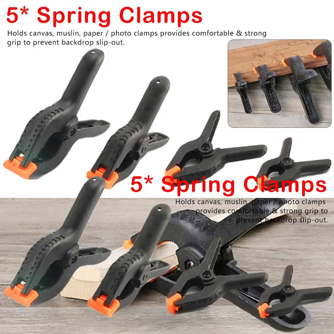 

5Pcs Woodworking Spring Clamp A-shape Plastic Wood Clips Hardware Woodworking Tools 2Inch/3Inch/3.5Inch/4Inch/6Inch/9Inch