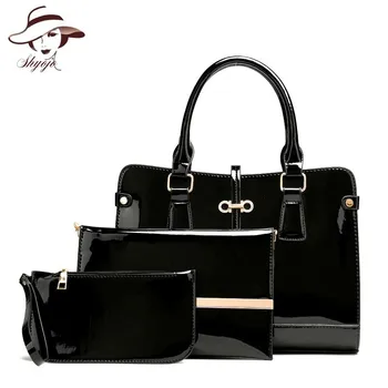 3 Sets Patent Leather High Quality Women Handbags Clutch Purse Fashion Composite Bag Ladies Bow Trunk Bags Ladies Shoulder Bags
3 Sets Patent Leather High Quality Women Handbags Clutch Purse Fashion Composite Bag Ladies Bow Trunk Bags Ladies Shoulder Bags