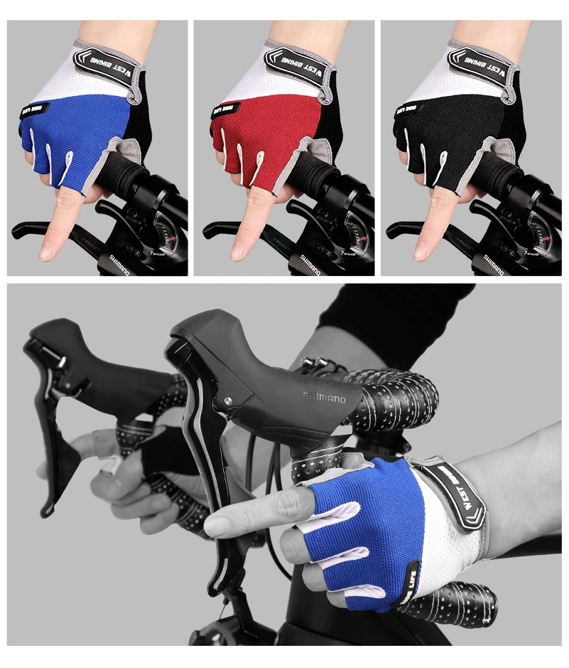 Breathable Half Finger Cycling Gloves Anti Slip Bike Gloves Breathable Half Finger Cycling Gloves Anti Slip Bike Gloves