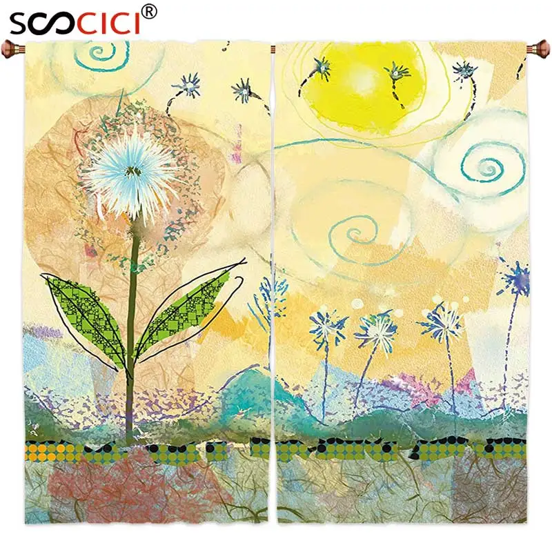 Window Curtains Treatments 2 Panels,Watercolor Flower Abstract Painting with Childish Spirals and Sun Baby Nursery Theme Multi
Window Curtains Treatments 2 Panels,Watercolor Flower Abstract Painting with Childish Spirals and Sun Baby Nursery Theme Multi