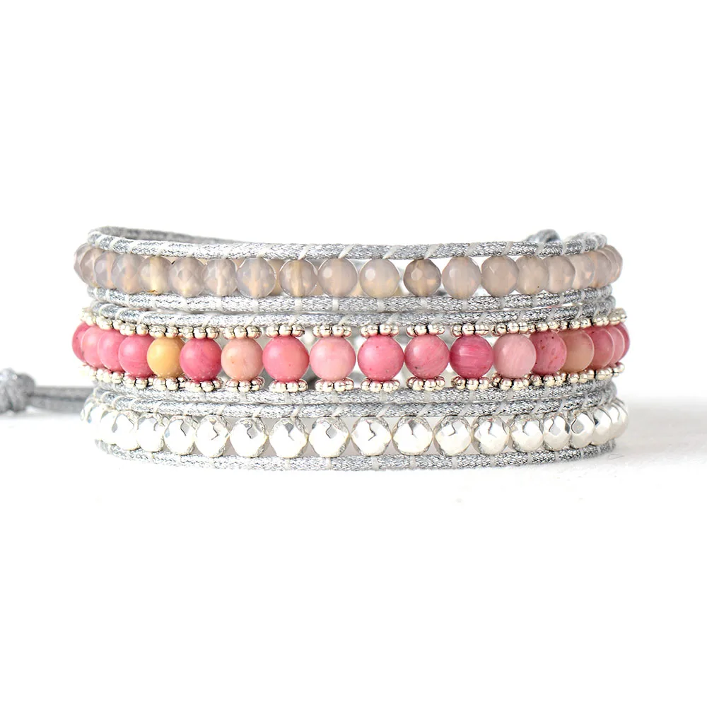 New Women Wrap Bracelet Natural Stones Onyx 3 Strands Rope Woven Bracelet Fashion Statement Bracelet Gifts Jewelry
New Women Wrap Bracelet Natural Stones Onyx 3 Strands Rope Woven Bracelet Fashion Statement Bracelet Gifts Jewelry