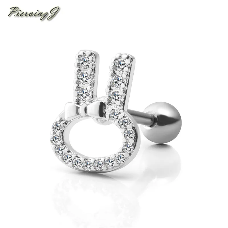 PiercingJ 1/10 pairs 16G Stainless Steel Rabbit Ear Barbell Cartilage Helix Stud Earrings Cubic ZirconiaTragus Earrings Piercing
PiercingJ 1/10 pairs 16G Stainless Steel Rabbit Ear Barbell Cartilage Helix Stud Earrings Cubic ZirconiaTragus Earrings Piercing