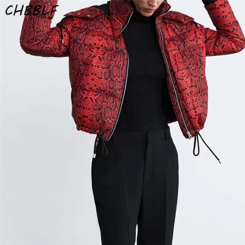 CHBBLF women loose snake print hooded padded parka jacket thick warm animal pattern coat drawstring oversized coat BGB8611
CHBBLF women loose snake print hooded padded parka jacket thick warm animal pattern coat drawstring oversized coat BGB8611