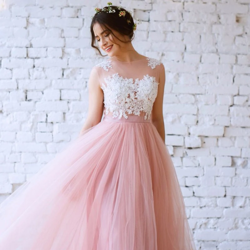 Party Evening Dress for Woman Scoop A-Line Decorated with Lace Appliques Pink Prom Dress for Graduation vestido de festa 2019
Party Evening Dress for Woman Scoop A-Line Decorated with Lace Appliques Pink Prom Dress for Graduation vestido de festa 2019