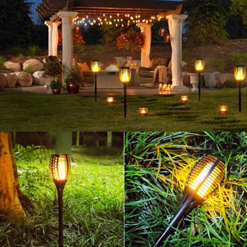96 LEDs Outdoor LED Solar Lights For Garden Decoration Flame Flickering Solar Lamps For Garden Waterproof Outdoor Lighting IP65 (2)