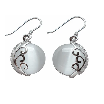 Silver Dangle Earrings 100% Real 925 Sterling Silver Jewelry Drop Earrings With White Opal Stones
Silver Dangle Earrings 100% Real 925 Sterling Silver Jewelry Drop Earrings With White Opal Stones