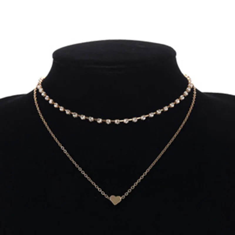 AE-CANFLY Fashion Simple Sexy Flash Crystal Peach Heart Multi Layer Clavicle Necklace Women Jewelry Chokers Necklaces
AE-CANFLY Fashion Simple Sexy Flash Crystal Peach Heart Multi Layer Clavicle Necklace Women Jewelry Chokers Necklaces