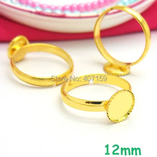(60 pieces/lot) Blank Kids Girl Rings 12mm Inner Round Bezel tray Cabochon Bases Children Ring Settings Findings Golden Plated
(60 pieces/lot) Blank Kids Girl Rings 12mm Inner Round Bezel tray Cabochon Bases Children Ring Settings Findings Golden Plated