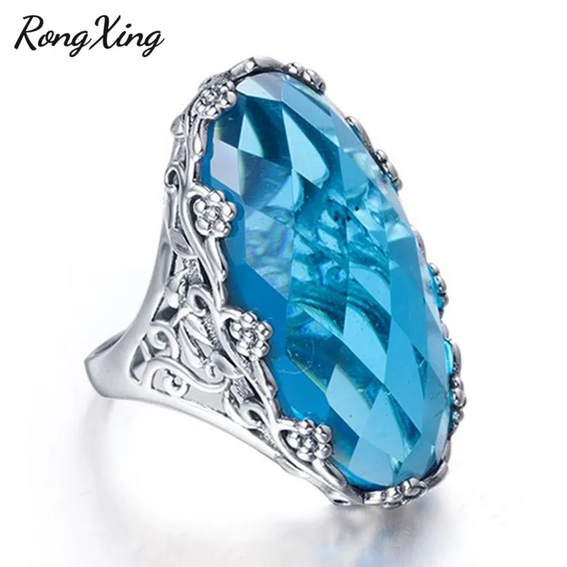 RongXing Oval Aqua Blue Crystal Zircon Big Stone Rings for Women Retro 925 Silver Filled December Birthstone Ring Finger Jewelry
RongXing Oval Aqua Blue Crystal Zircon Big Stone Rings for Women Retro 925 Silver Filled December Birthstone Ring Finger Jewelry